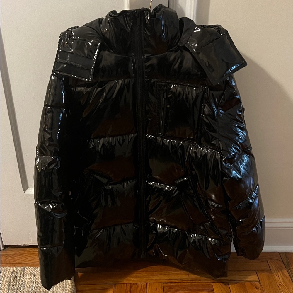 Kooples men’s Black Shiny Puffer Jacket -size